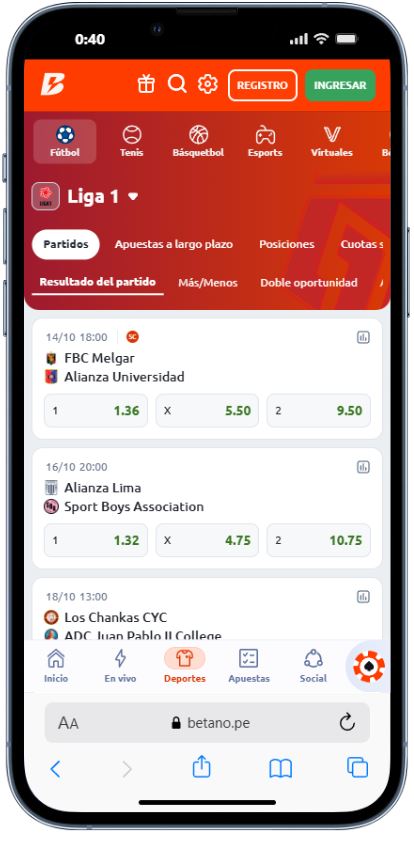 Betano deportes movil