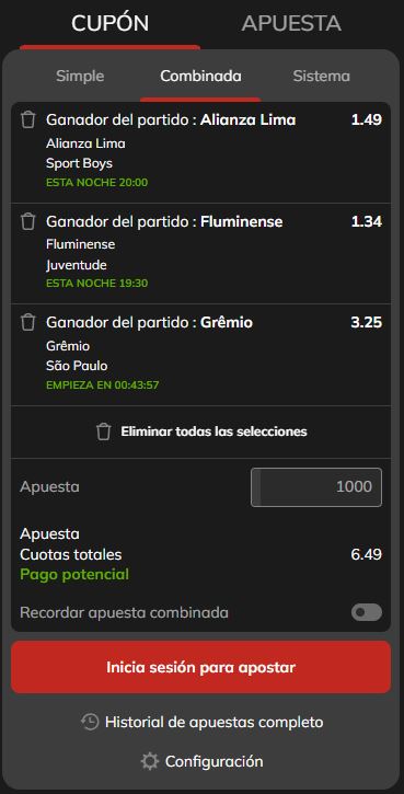 Cup&oacute;n de apuestas Betsafe