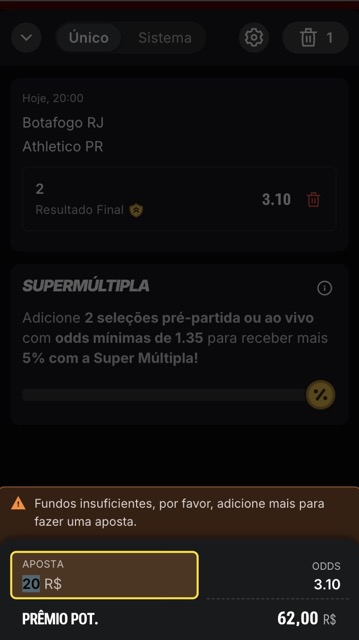 apostar-superbet-confirmar-bilhete Bilhete de aposta aberto na Superbet com valor e prêmio potencial