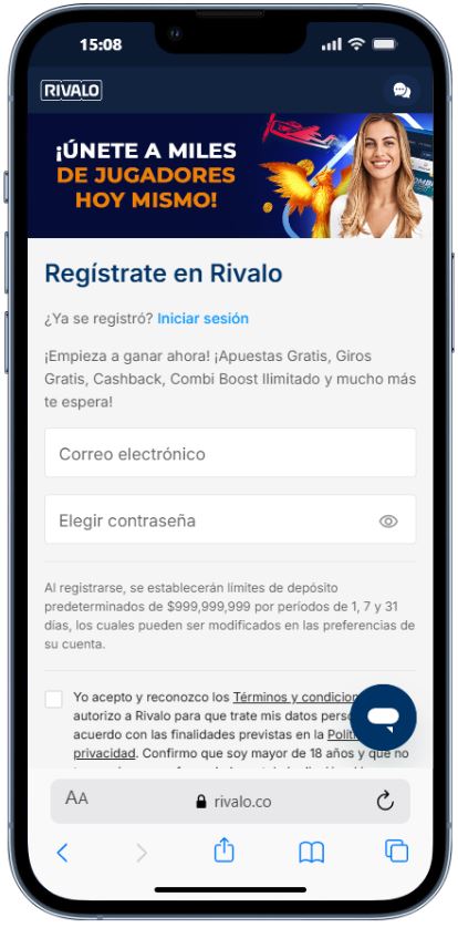 Rivalo Registro m&oacute;vil