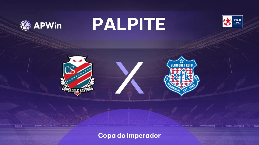 Consadole Sapporo x Ventforet Kofu | Palpite | Copa do Imperador | 26/08