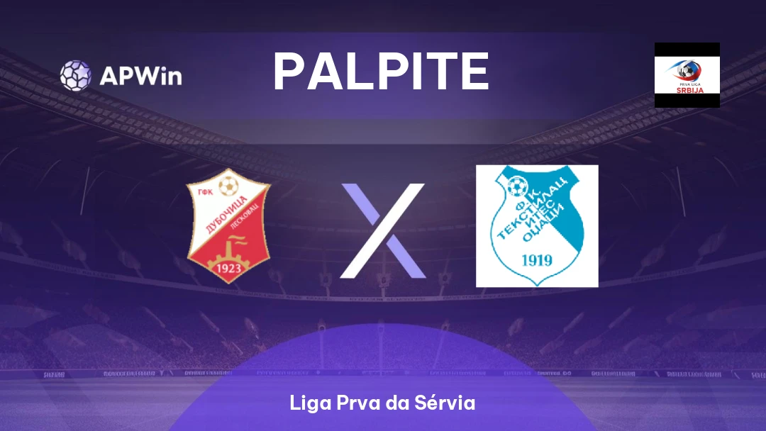 Dubočica x Tekstilac Odžaci | Palpite | Liga Prva da Sérvia | 29/05