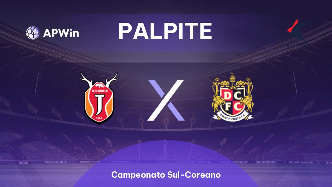 Jeju United x Daejeon Citizen | Palpite | Campeonato Sul-Coreano | 12/07