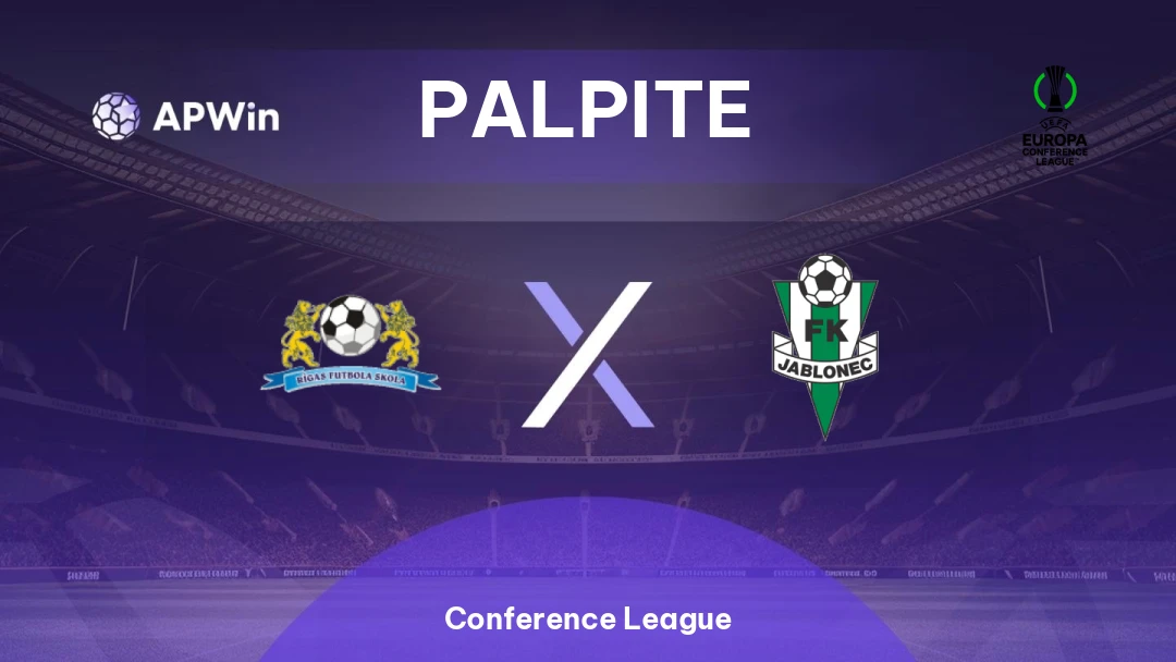 Rigas FS x Jablonec | Palpite | Conference League | 13/08